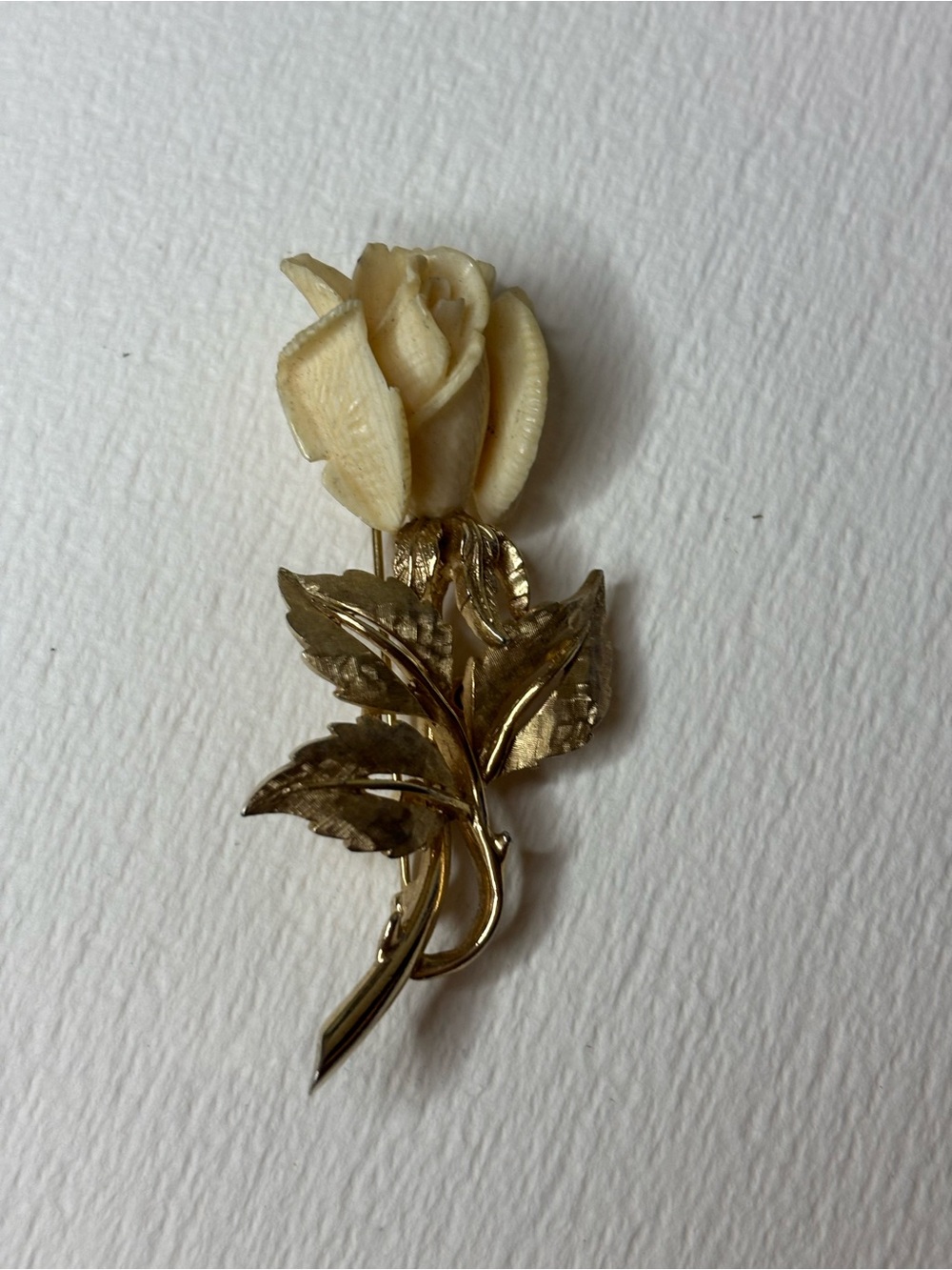 Vintage Boucher Gold Tone Rose Flower Brooch